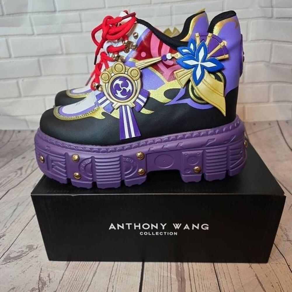 Anthony Wang Genshin Impact Raiden Shogun Purple Platform Cosplay Sneakers Shoes